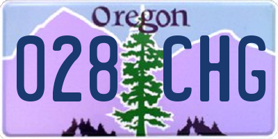 OR license plate 028CHG