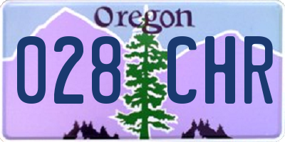 OR license plate 028CHR