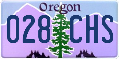 OR license plate 028CHS