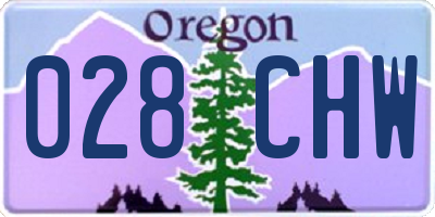 OR license plate 028CHW