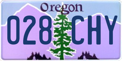 OR license plate 028CHY