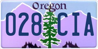 OR license plate 028CIA
