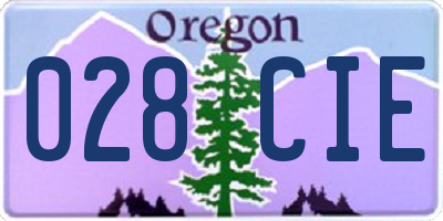 OR license plate 028CIE
