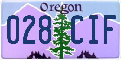 OR license plate 028CIF