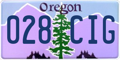 OR license plate 028CIG
