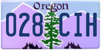 OR license plate 028CIH