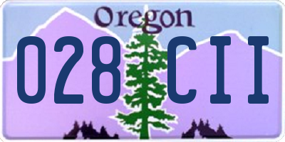 OR license plate 028CII