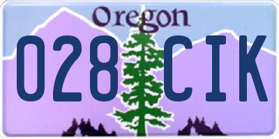 OR license plate 028CIK