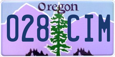 OR license plate 028CIM