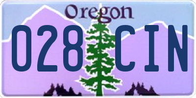 OR license plate 028CIN