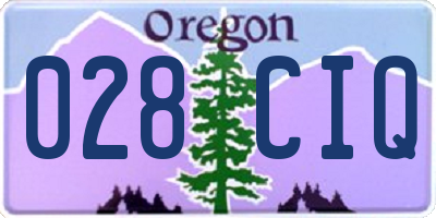 OR license plate 028CIQ