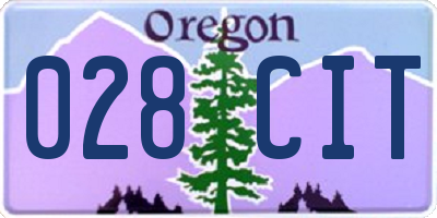 OR license plate 028CIT