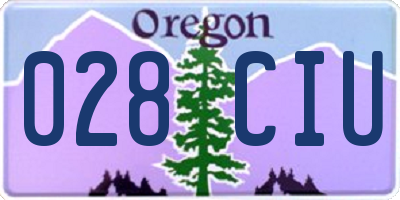 OR license plate 028CIU
