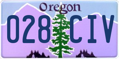 OR license plate 028CIV