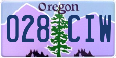 OR license plate 028CIW