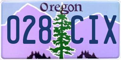 OR license plate 028CIX