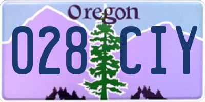 OR license plate 028CIY