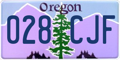 OR license plate 028CJF