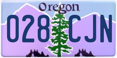 OR license plate 028CJN