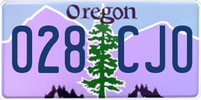 OR license plate 028CJO