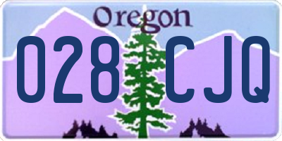 OR license plate 028CJQ