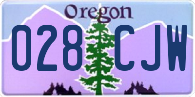 OR license plate 028CJW