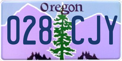 OR license plate 028CJY