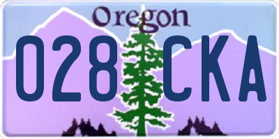 OR license plate 028CKA