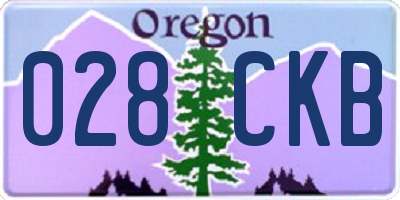 OR license plate 028CKB
