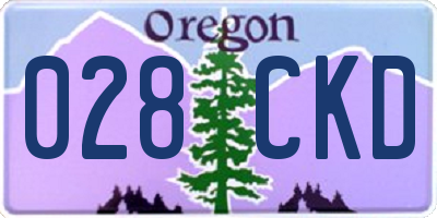 OR license plate 028CKD