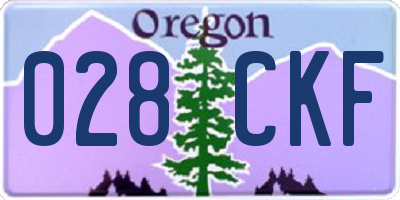OR license plate 028CKF