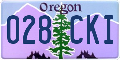 OR license plate 028CKI