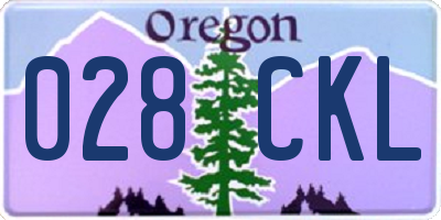 OR license plate 028CKL