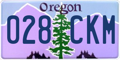 OR license plate 028CKM