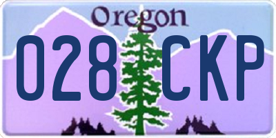 OR license plate 028CKP