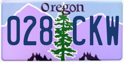 OR license plate 028CKW