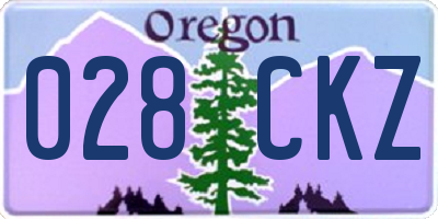 OR license plate 028CKZ