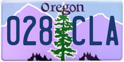 OR license plate 028CLA