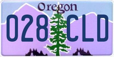 OR license plate 028CLD