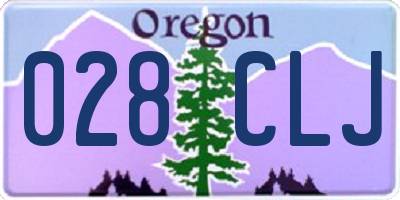 OR license plate 028CLJ
