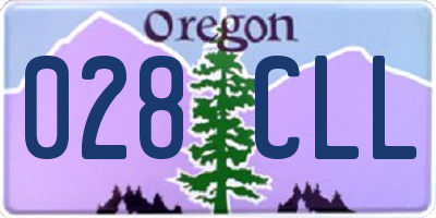OR license plate 028CLL