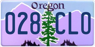 OR license plate 028CLO