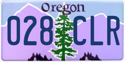 OR license plate 028CLR