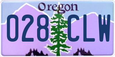 OR license plate 028CLW