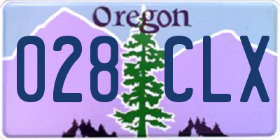OR license plate 028CLX