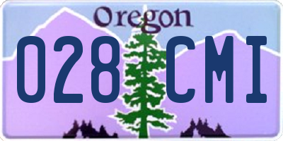OR license plate 028CMI