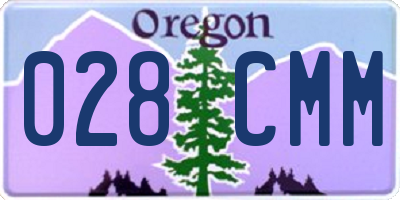 OR license plate 028CMM