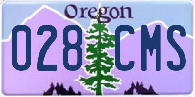 OR license plate 028CMS