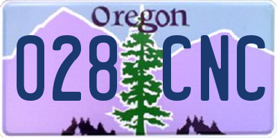 OR license plate 028CNC