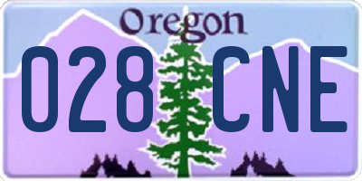 OR license plate 028CNE